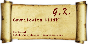 Gavrilovits Klió névjegykártya